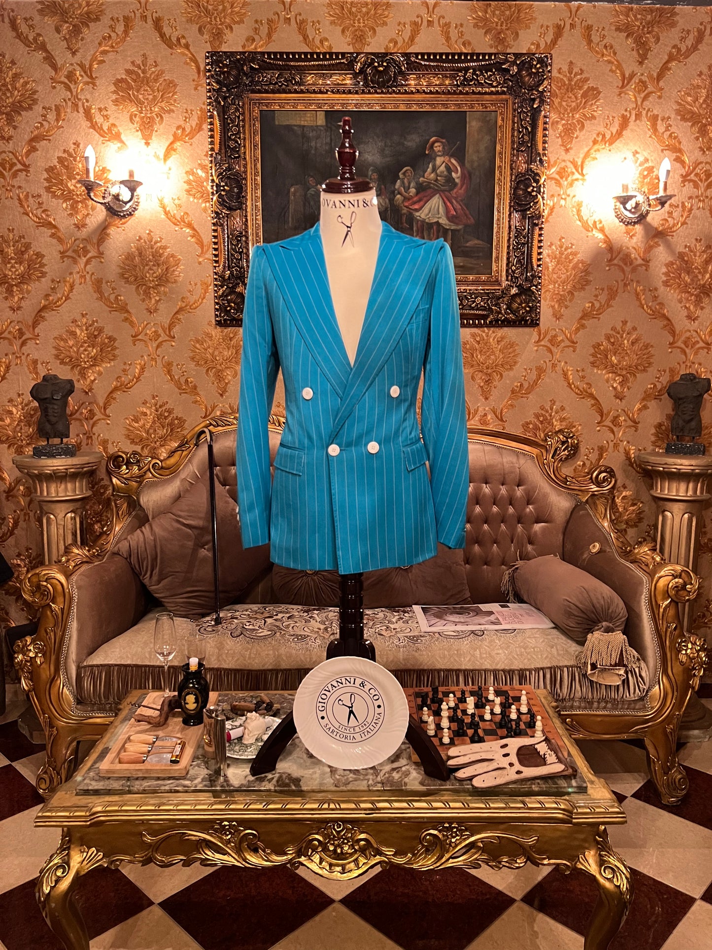 Napoli double breasted suit - Sky blue