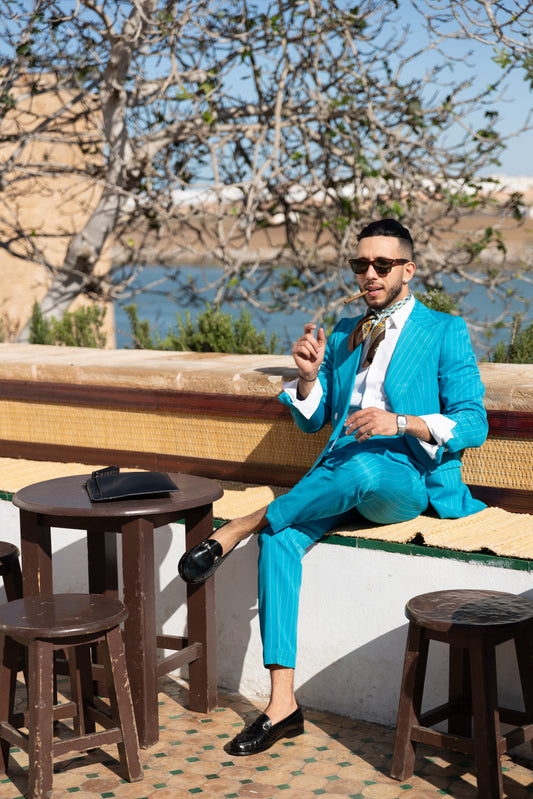 Napoli double breasted suit - Sky blue
