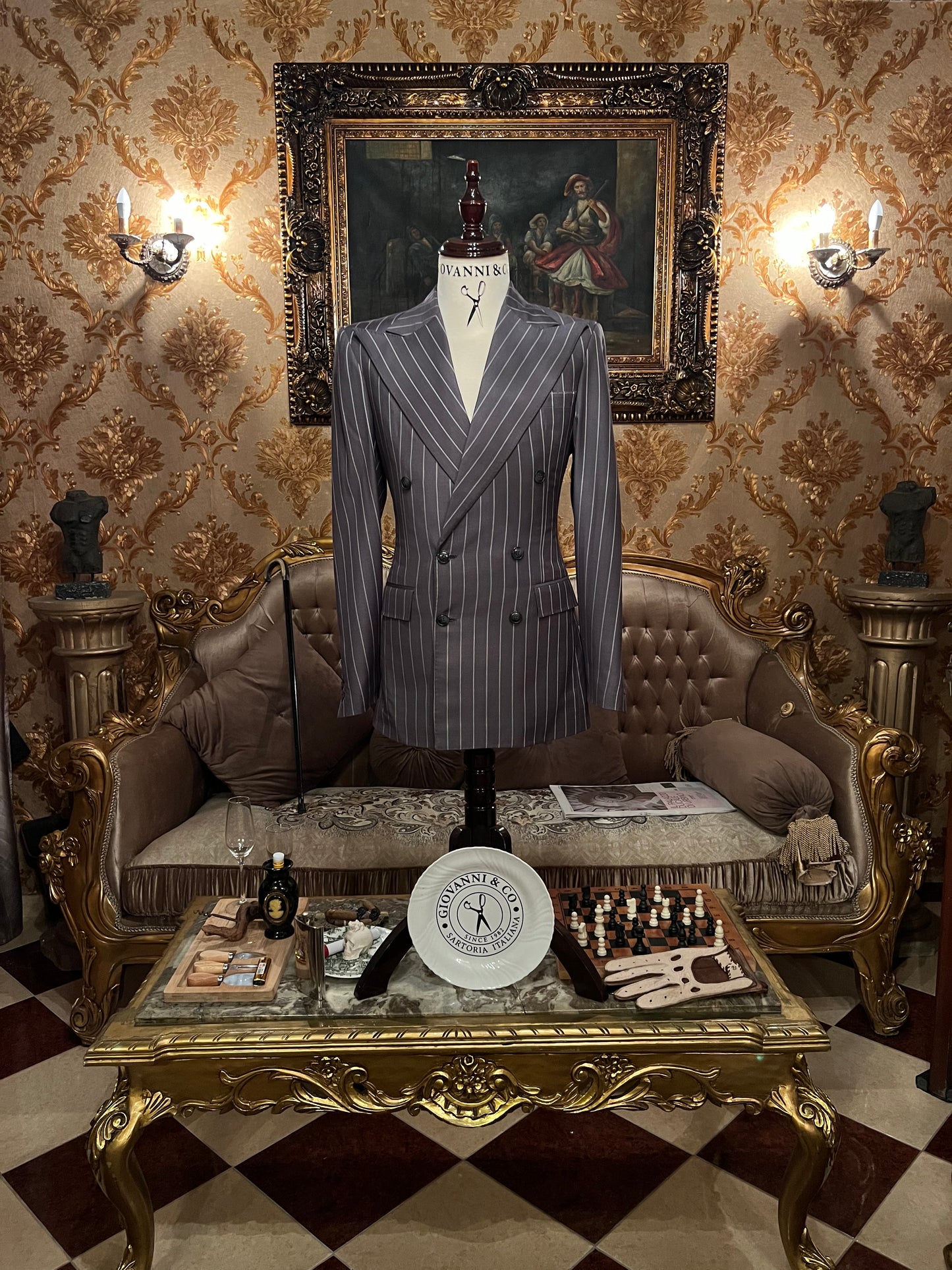 Imola striped suit - Grey