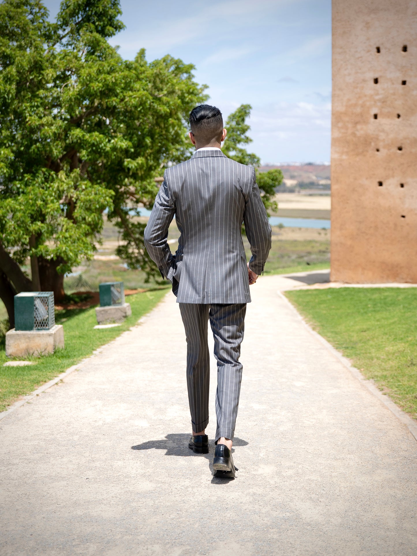 Imola striped suit - Grey