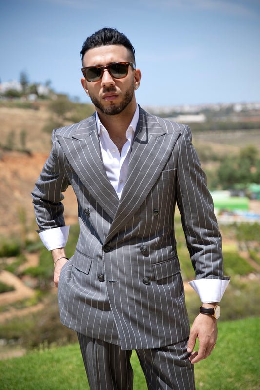 Imola striped suit - Grey