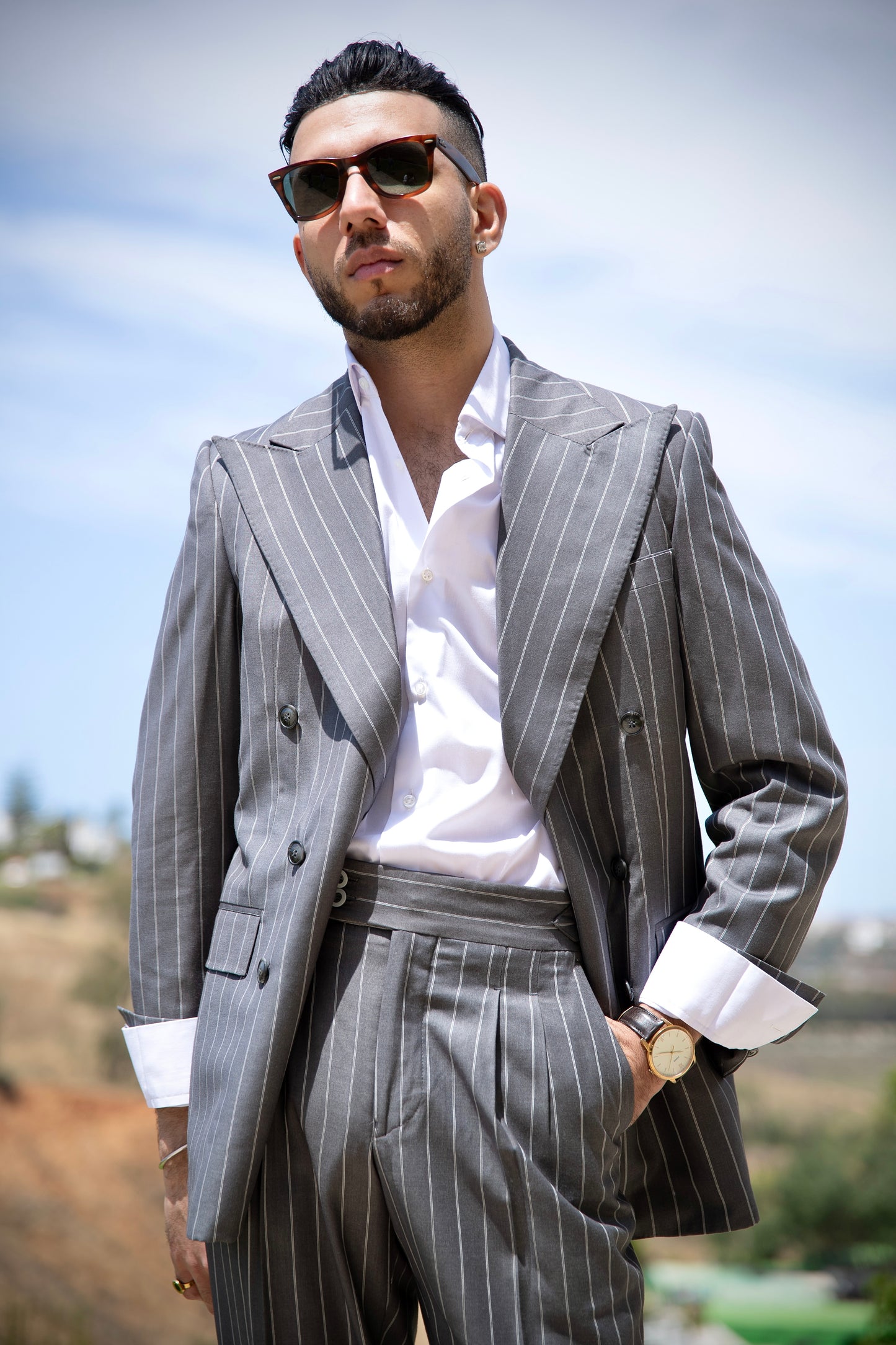 Imola striped suit - Grey